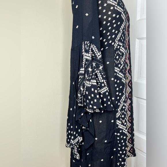 Embroidered front Boho Dress Bell sleeves Small New NWT - Picture 7 of 9